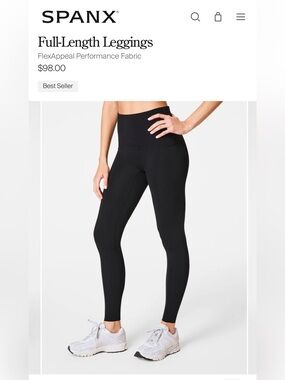 Like New SPANXshape® Booty Boost® Full-Length Leggings Fabric - Black - Small
